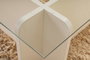 Nordure Mesa de Centro Flavio - Madera Blanca con Cristal Templado y Tablero Melamina 105x30x65cm